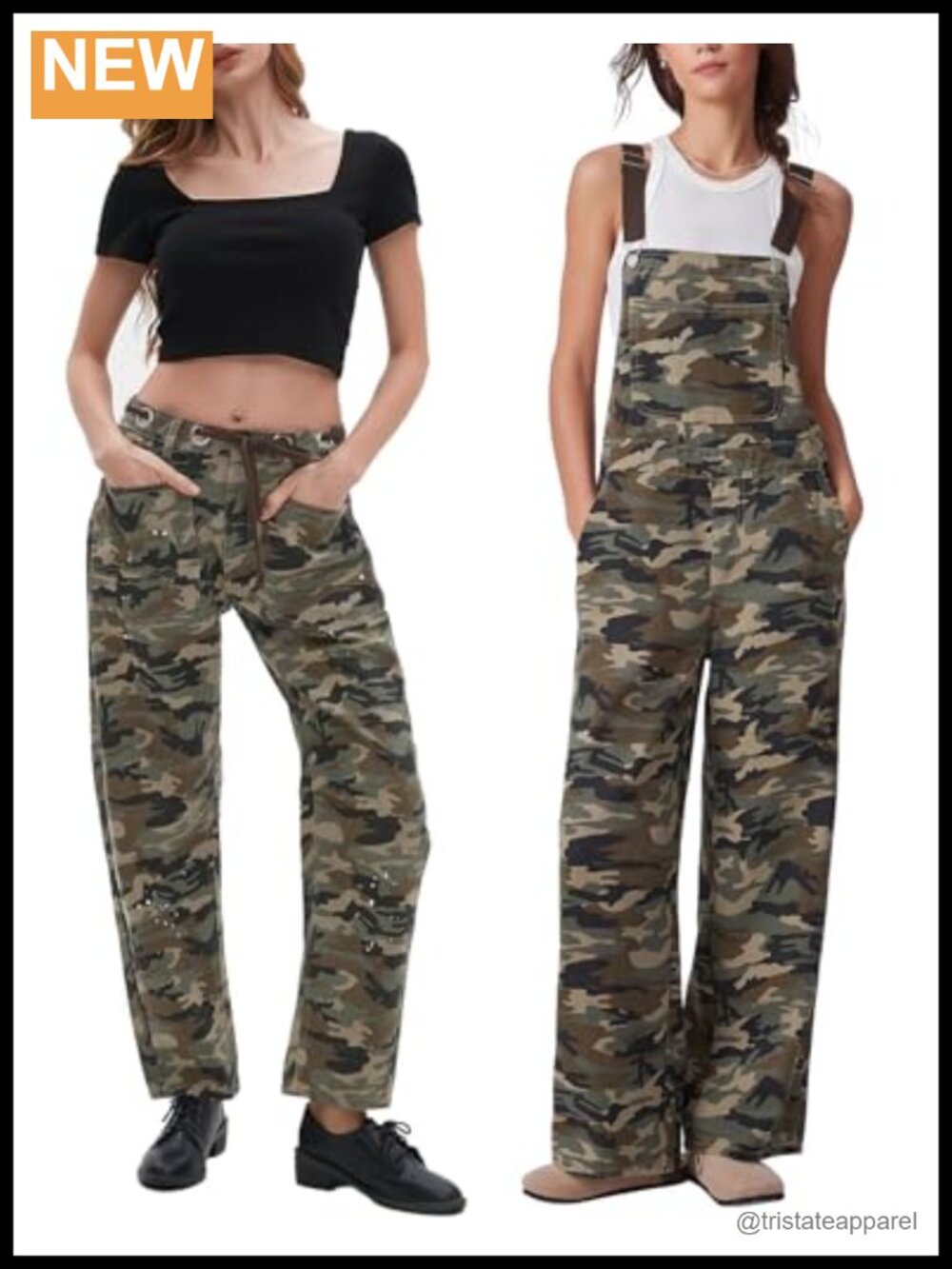 Kedera Women's Camo Denim Bundle – Barrel Jeans & Oversized Denim Overalls